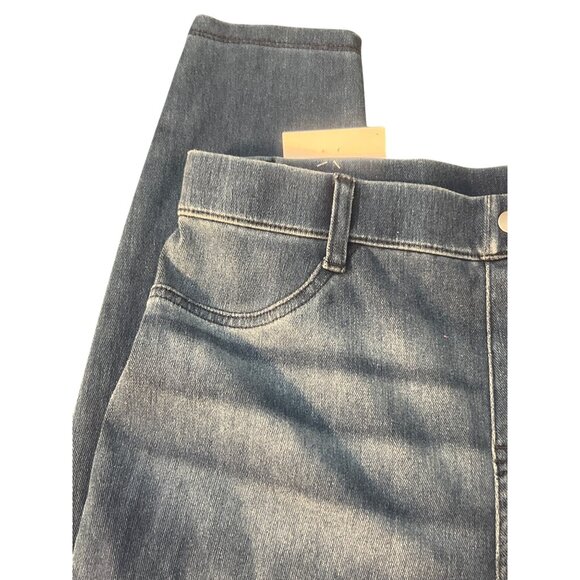 Time Tru High Rise Stretch Fitted Jeggings Jeans Denim Blue Pull On M 8/10 NWT - Picture 2 of 4